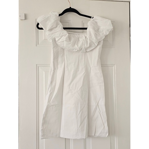 a new day Dresses & Skirts - A New Day Dress Womens Size 0 White New Off the Shoulder Ruffle Mini‎ Dress